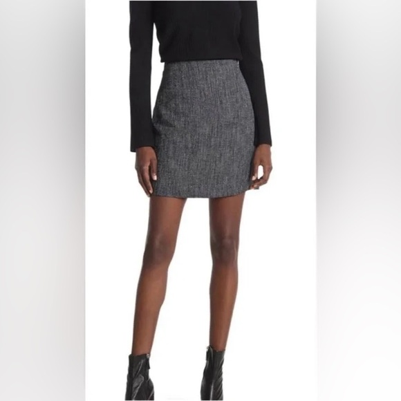 NWT Theory High Rise Mini Skirt in Navy Multi Herring Melange Brand New - Picture 1 of 13